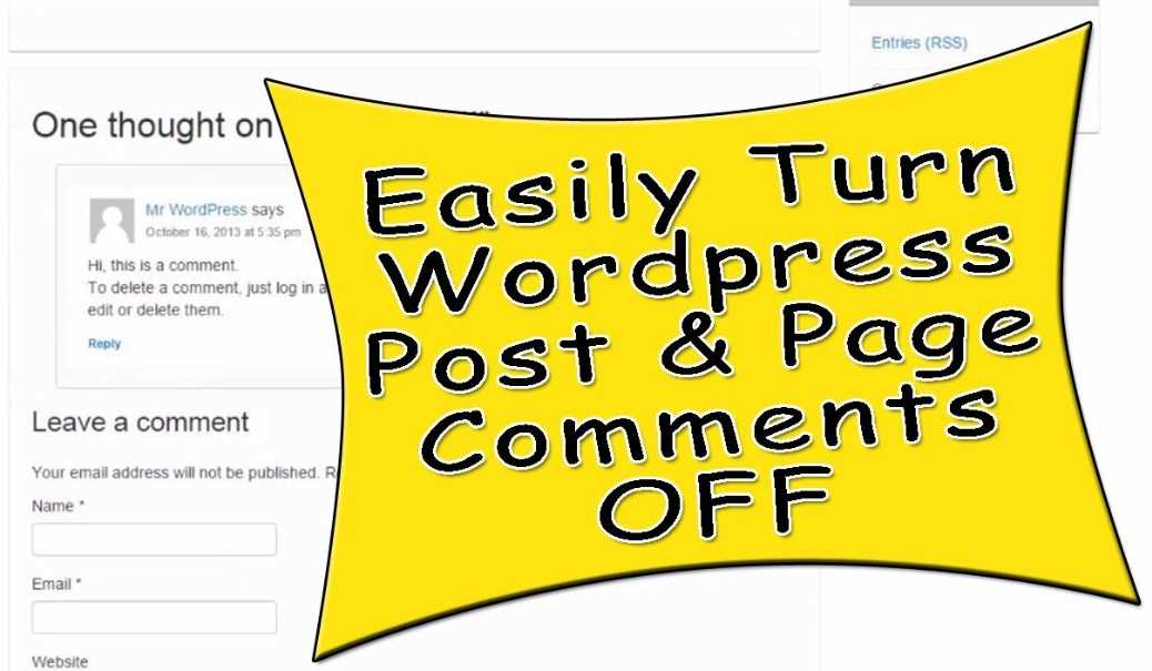How to Disable Comments On WordPress Posts