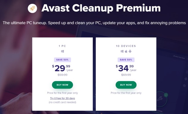 Avast Cleanup Pricing