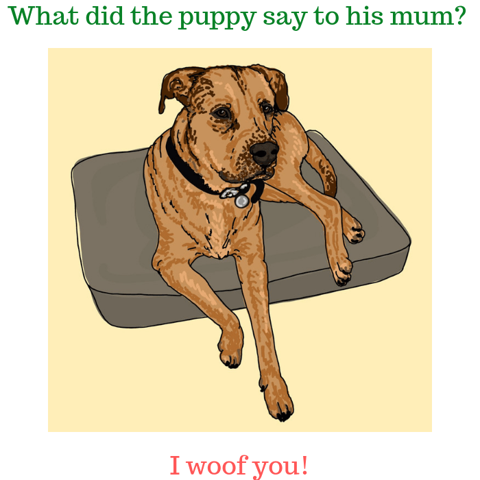What did the puppy say to his mum I woof you!