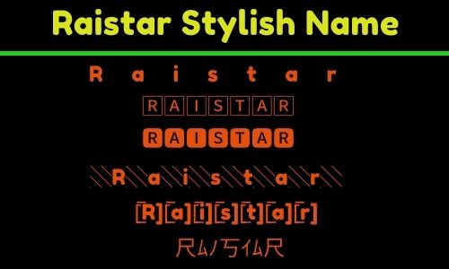Raistar Stylish Name