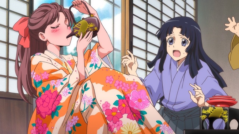 Benio drinking directly from teapot