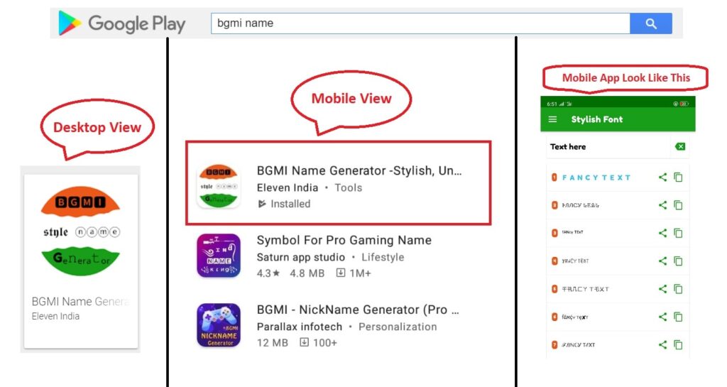 play Store Mobile and Desktop View and App