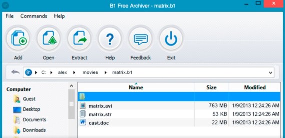 WinRAR Alternatives : B1 Free Archiver