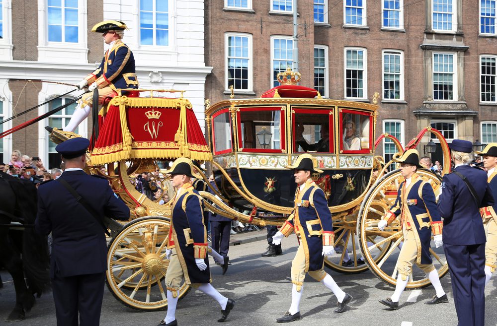Royal family carriage procession in the Netherlands